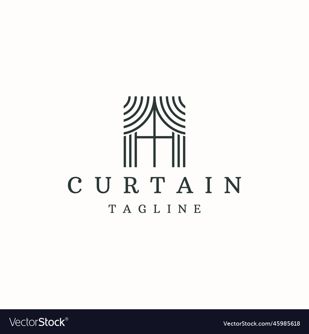 Curtain logo icon design template flat