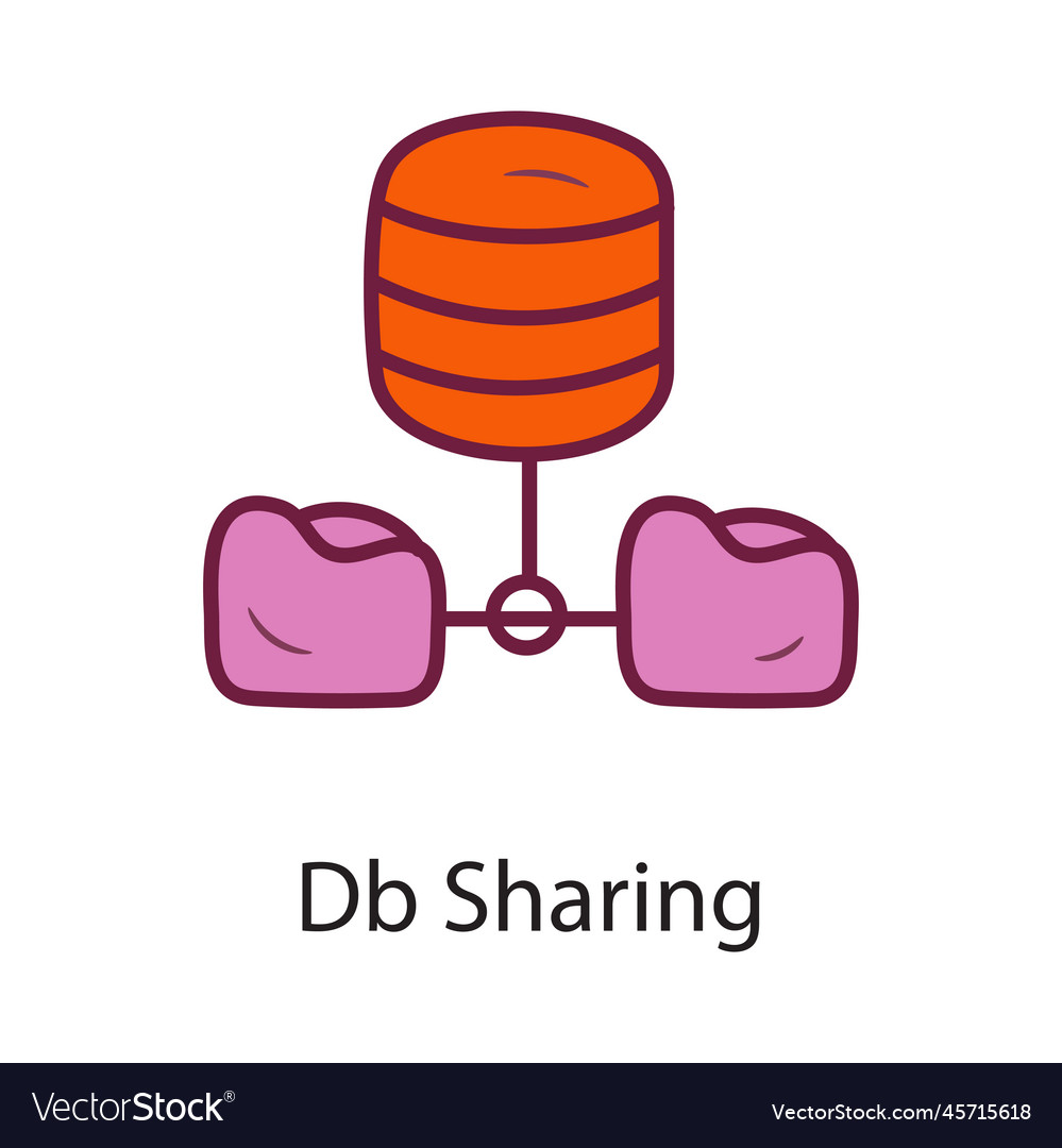 Db sharing fill outline icon design