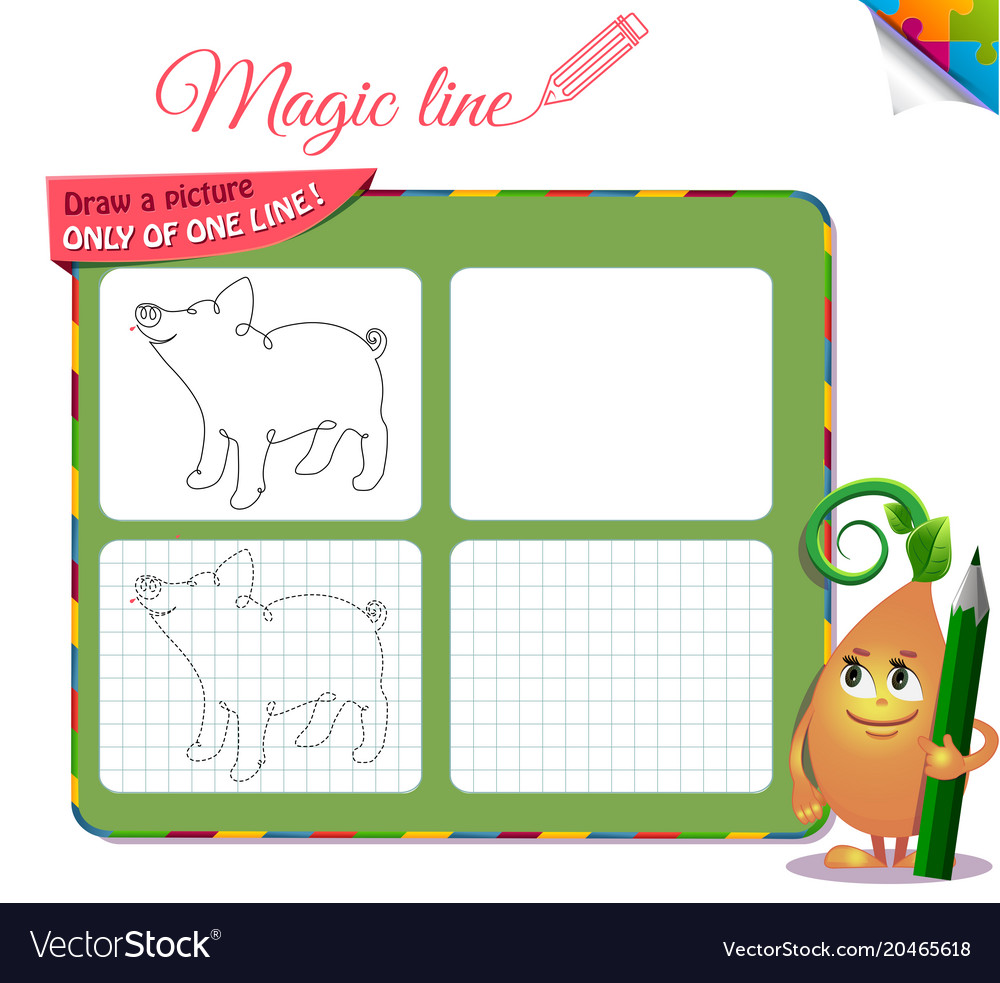Draw a Single Line Piggy