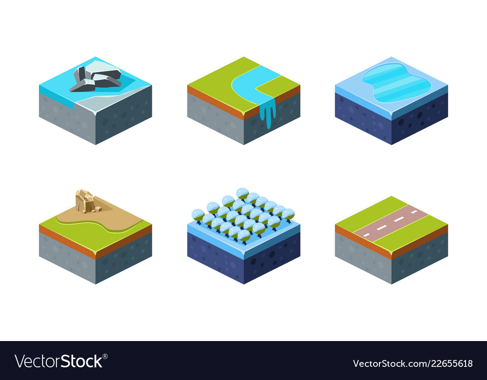 Elements of natural landscape set game platforms