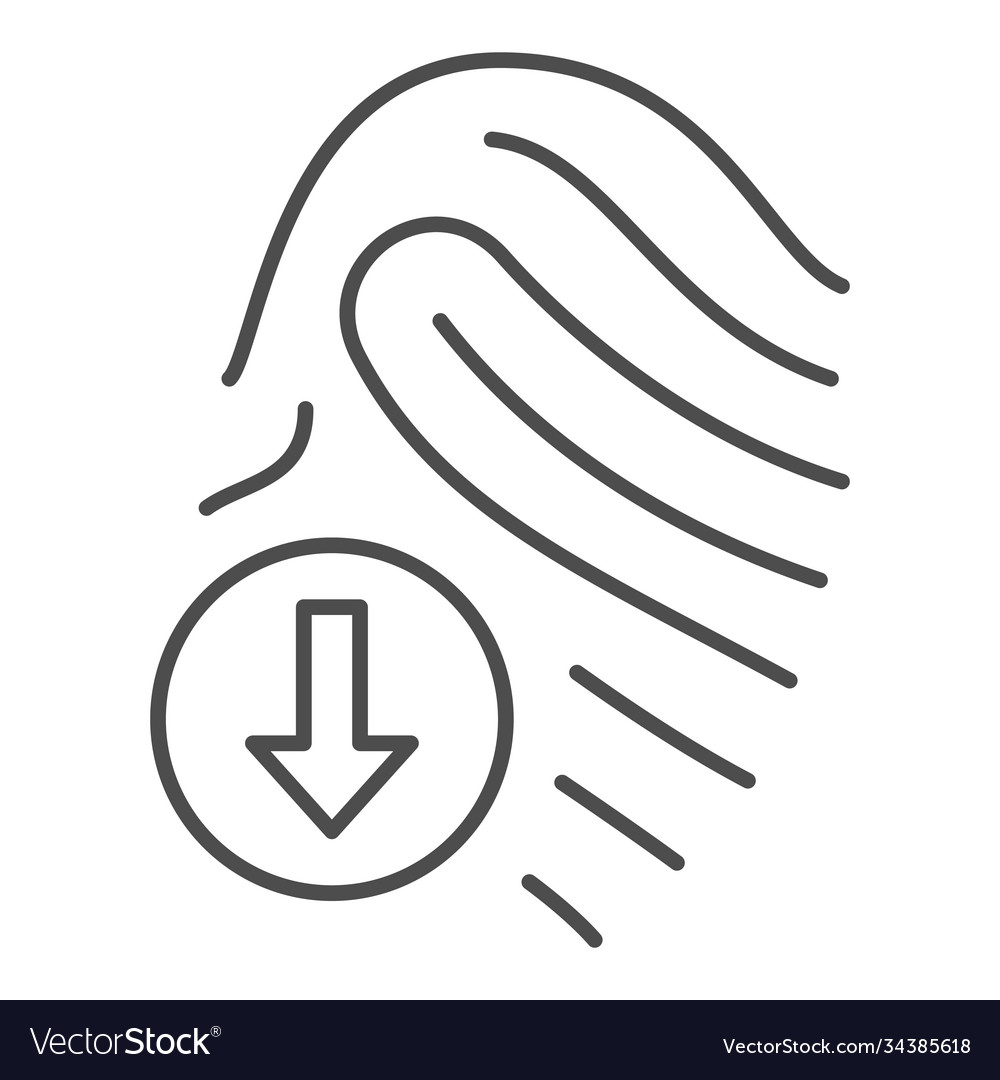 Fingerprint scanner thin line icon robotization vector image Fingerprint scanner thin line icon robotization