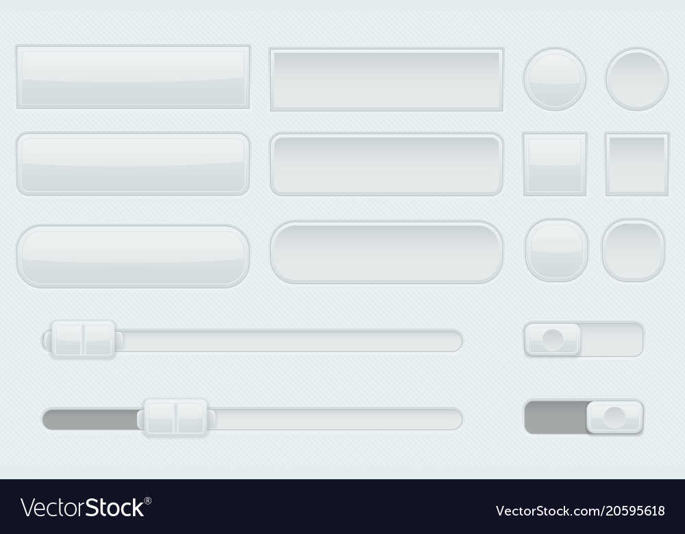 Light grey interface buttons sliders and toggle