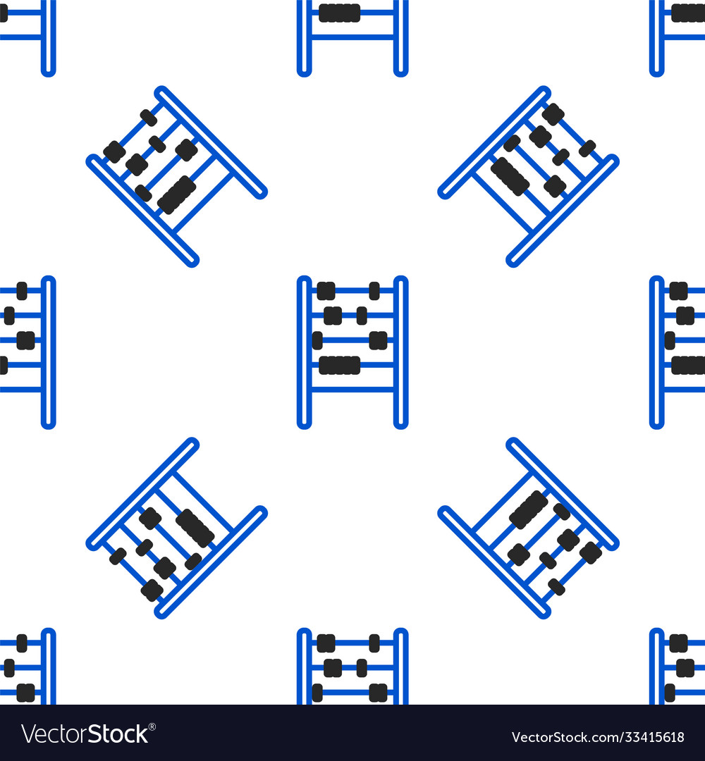 Line abacus icon isolated seamless pattern vector image Line abacus icon isolated seamless pattern