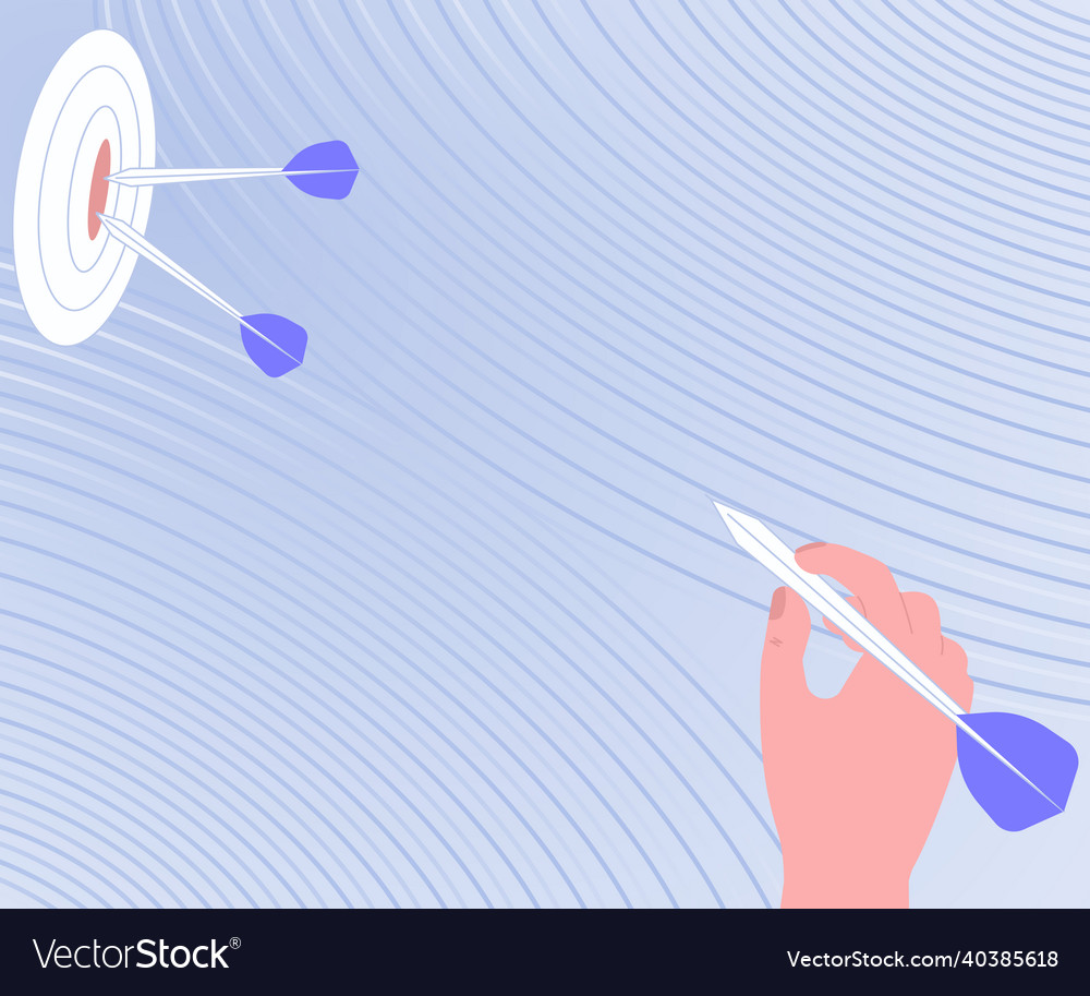 Presenting message hitting target concept vector image Presenting message hitting target concept