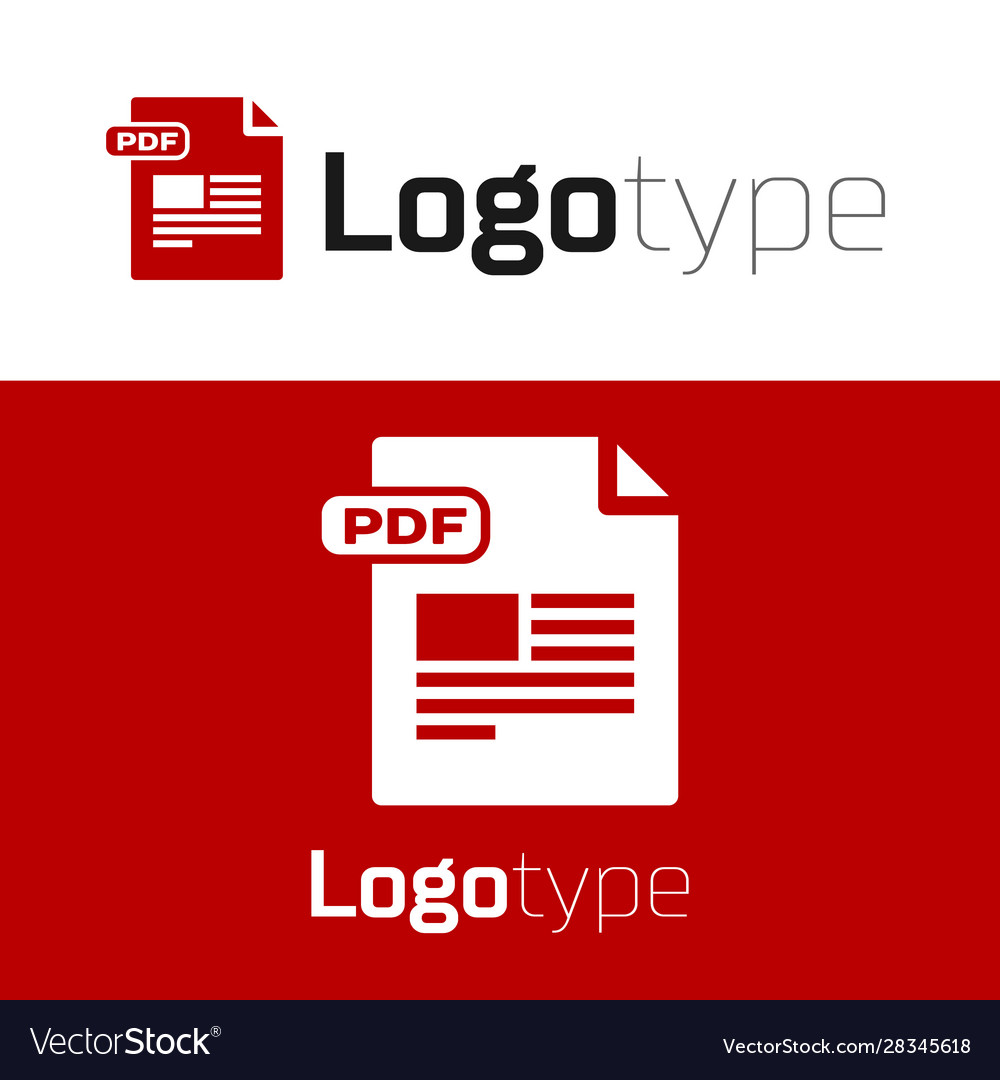 Red pdf file document download button icon vector image Red pdf file document download button icon