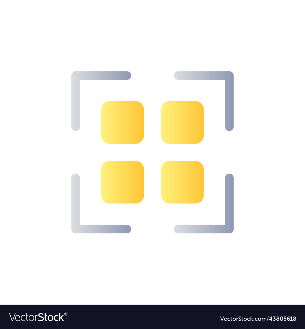 Scanning qr code flat gradient color ui icon vector image Scanning qr code flat gradient color ui icon