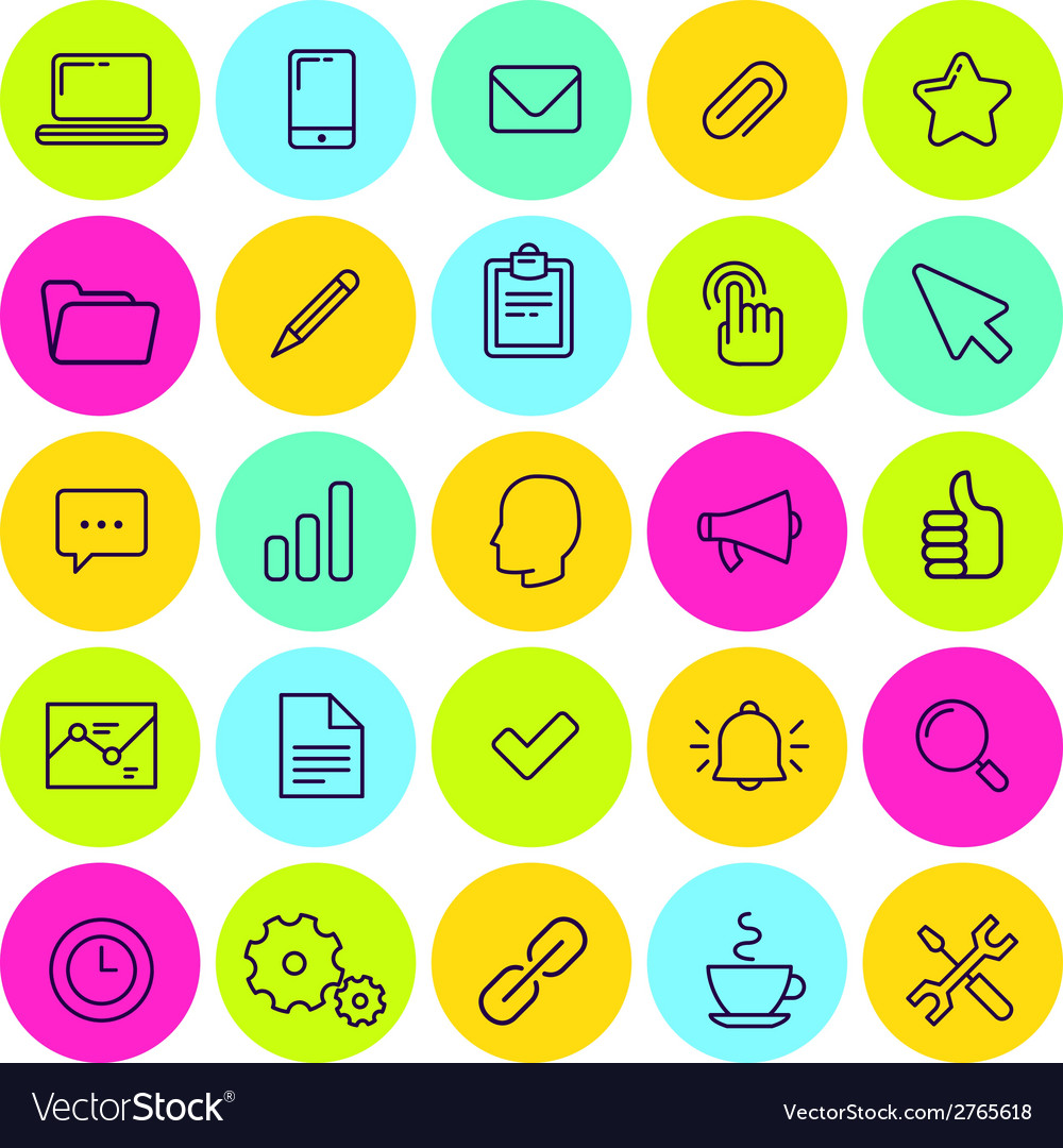 Set of business and office icons