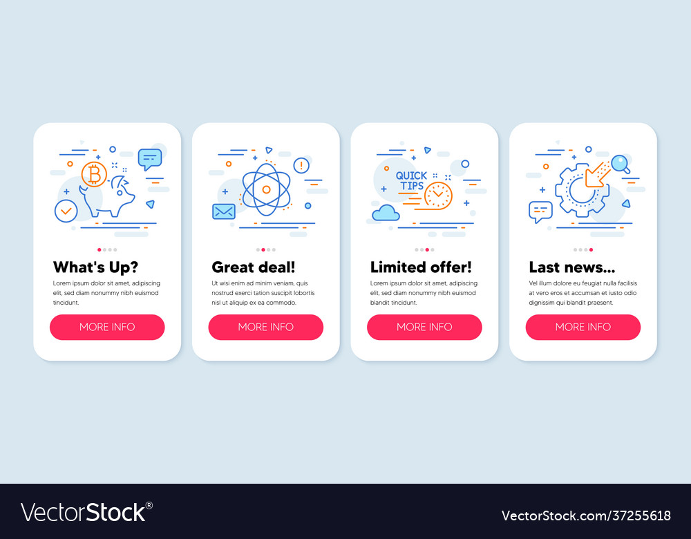 Set-Technologie-Icons wie Atombitcoin