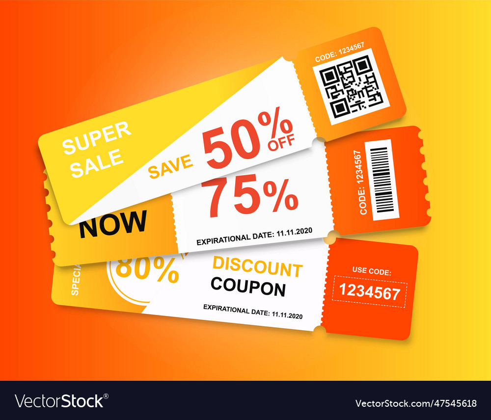 Super sale coupons Royalty Free Vector Image - VectorStock