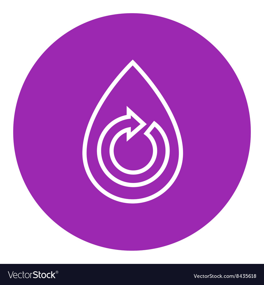 Water drop with circular arrow line icon