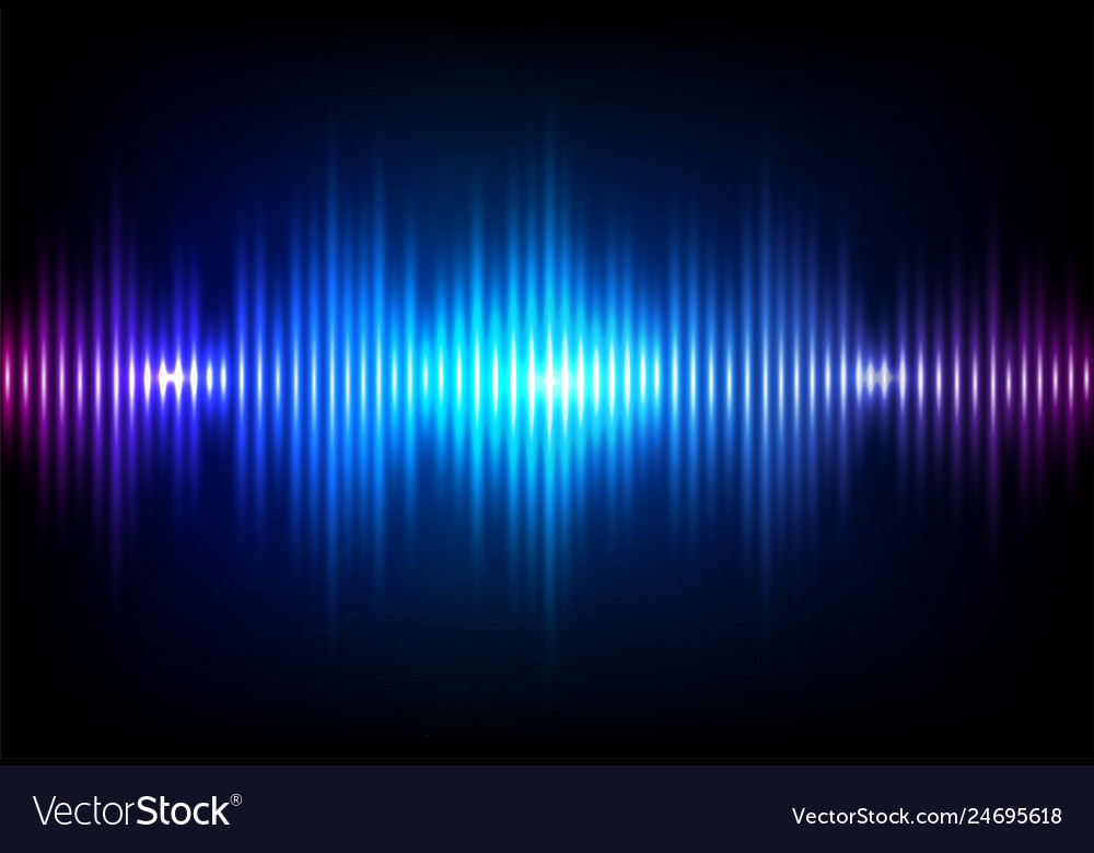 Wave sound neon background music flow Royalty Free Vector