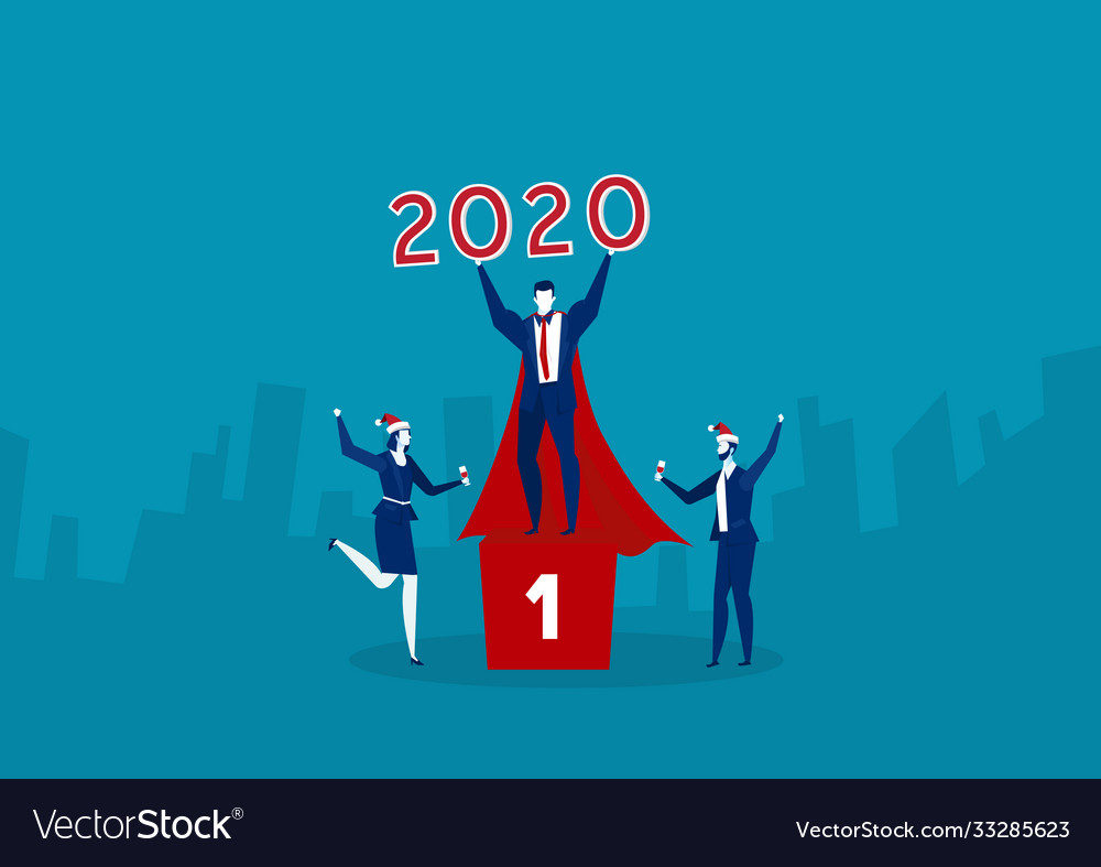 2020 happy new year business team Royalty Free Vector Image