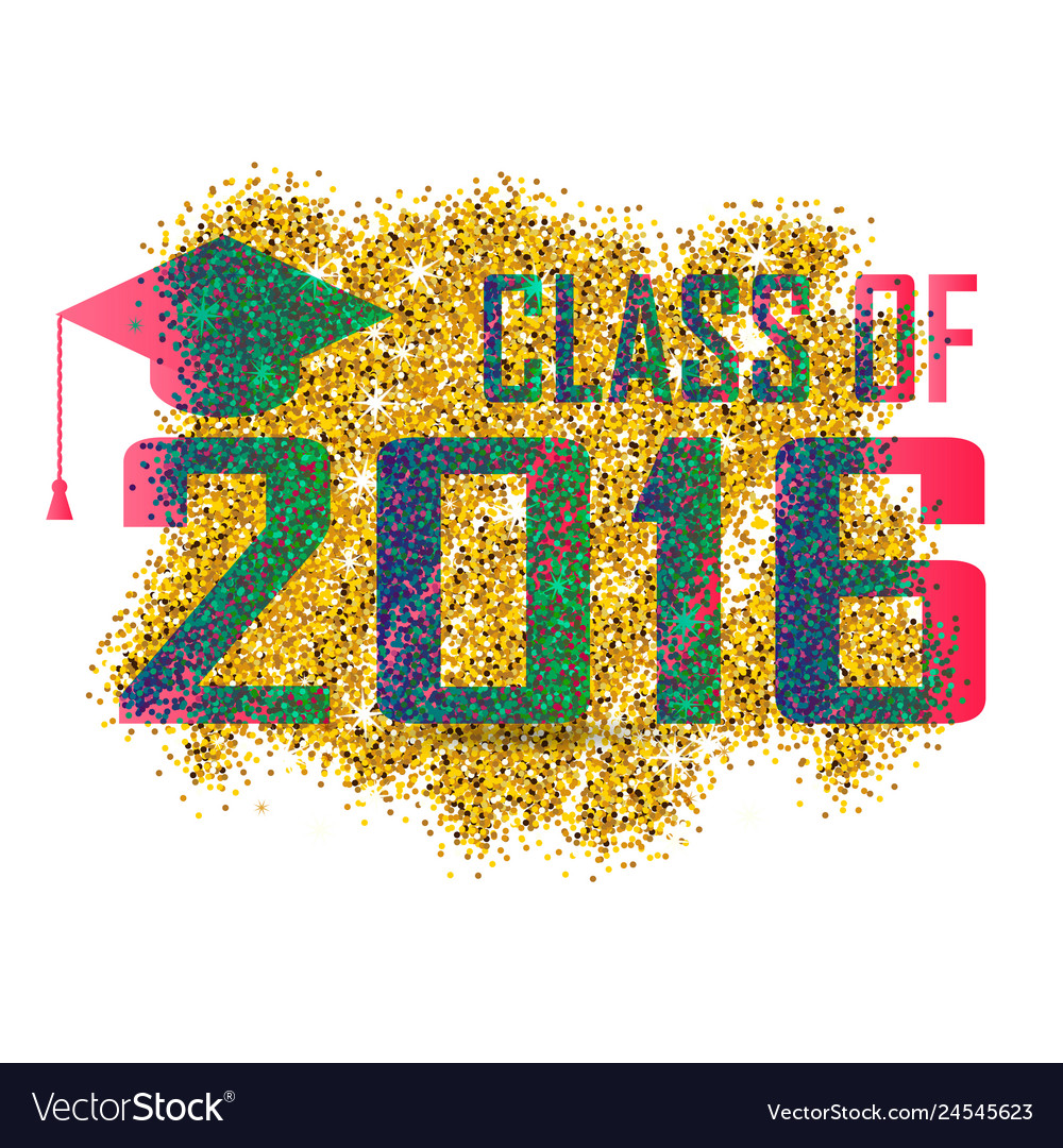 A graduating class in 2016 graphics elements vector image A graduating class in 2016 graphics elements