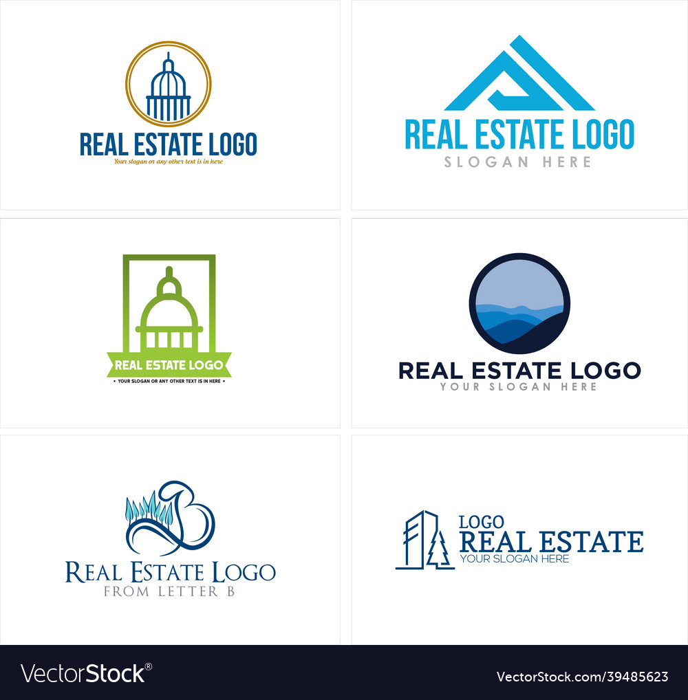 A set of real estate mortgage apartment logo