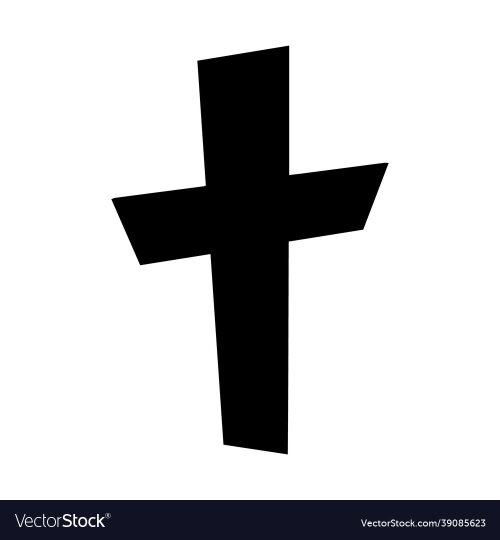 Black cross on a white background Royalty Free Vector Image