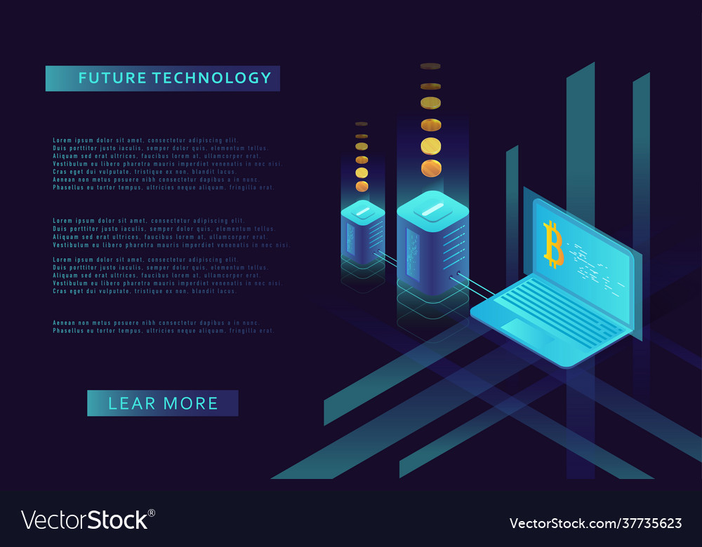 Cryptocurrency and blockchain vector image Cryptocurrency and blockchain