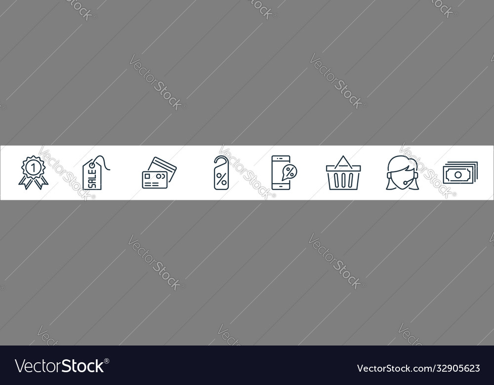 Ecommerce line icons linear set quality vector image Ecommerce line icons linear set quality