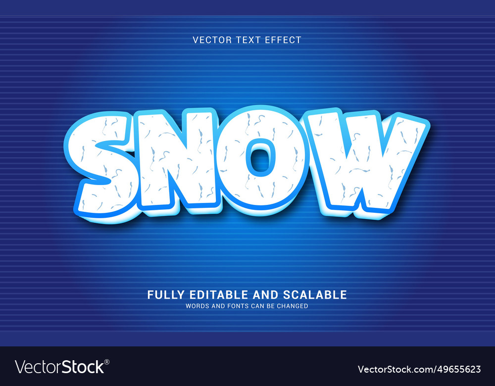 Editable text effect snow style