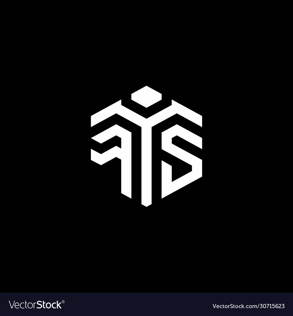 Fs monogram logo with abstract hexagon style