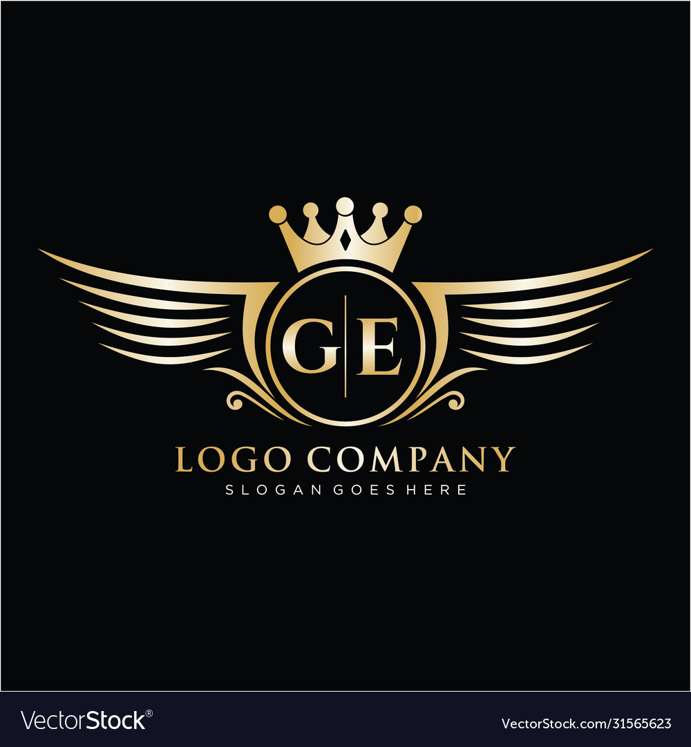 Ge letter initial with royal wing logo template Vector Image Ge letter initial with royal wing logo template Vector Image