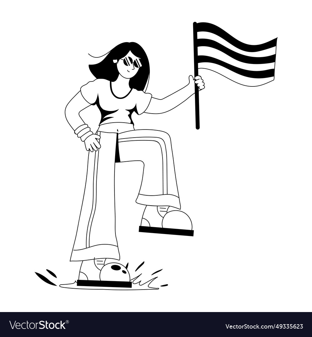 Holding flag Royalty Free Vector Image - VectorStock