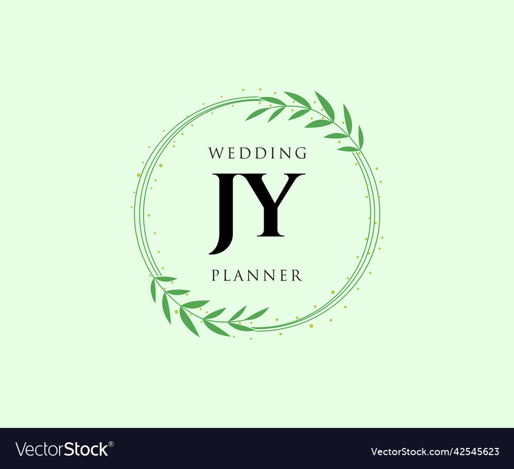 Jy initials letter wedding monogram logos Vector Image