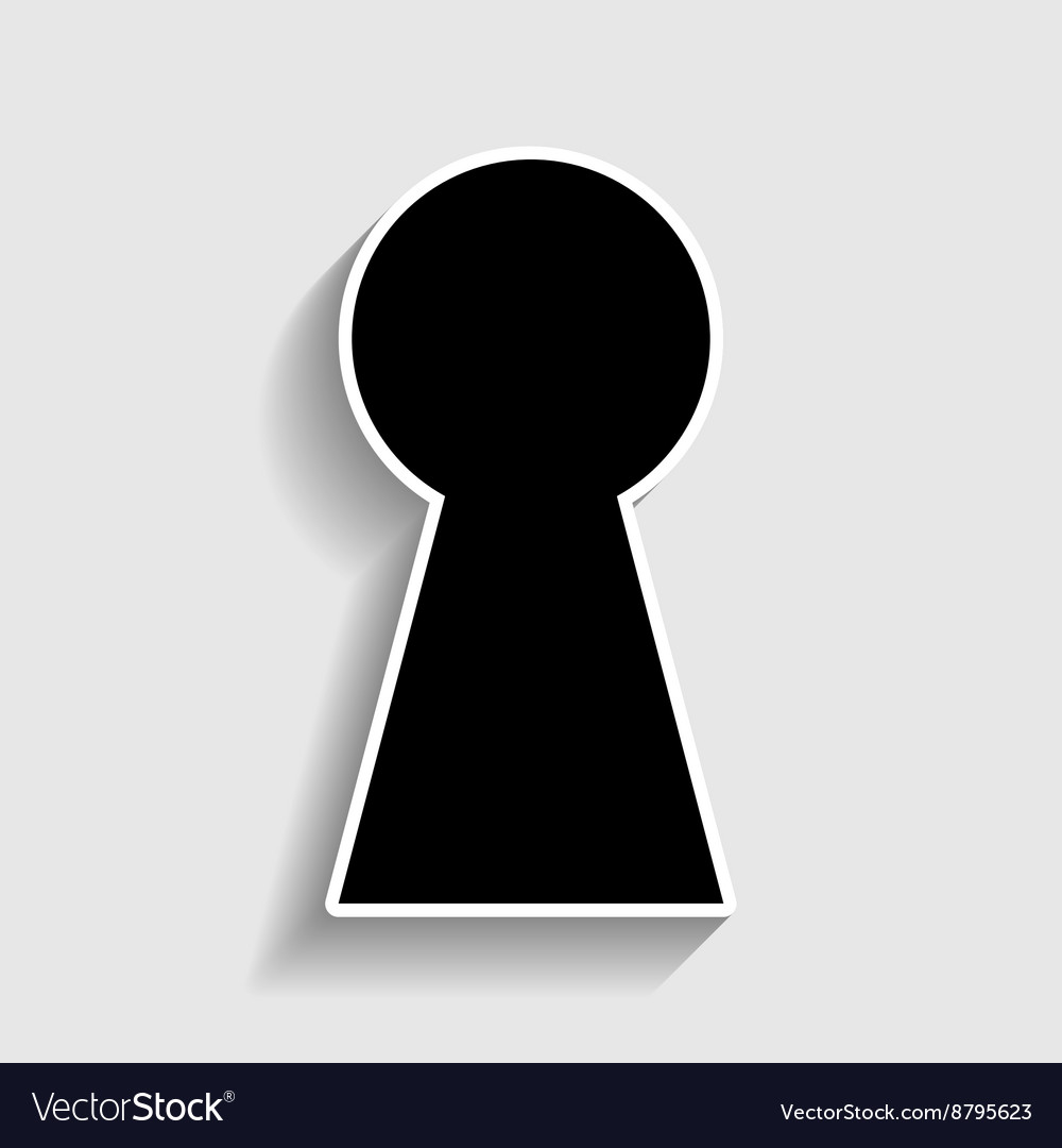 Keyhole sign sticker style icon Royalty Free Vector Image