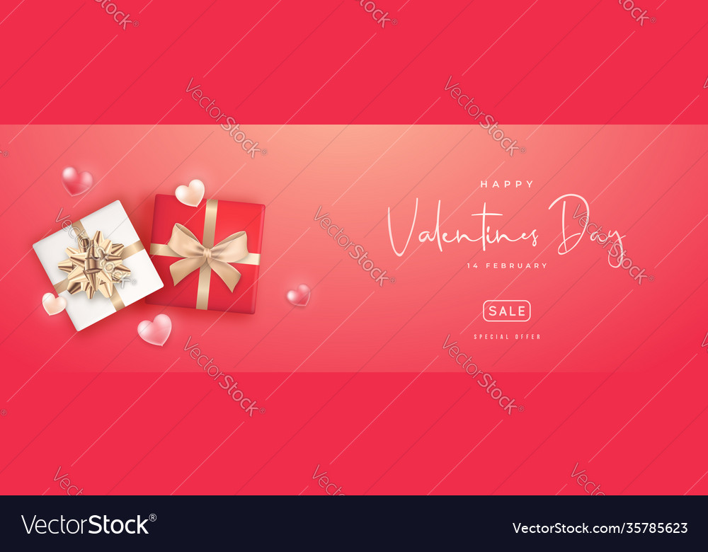 Lange horizontale valentines Tagesverkauf Banner