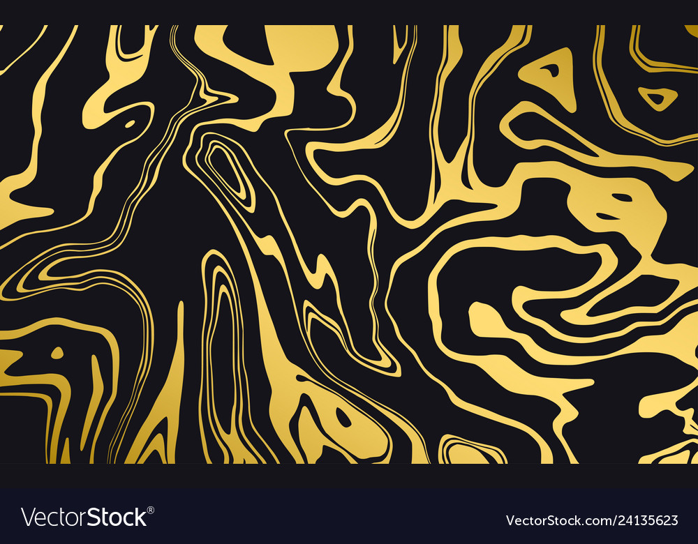 Marble texture dynamic liquid pattern in gold vector image Marble texture dynamic liquid pattern in gold