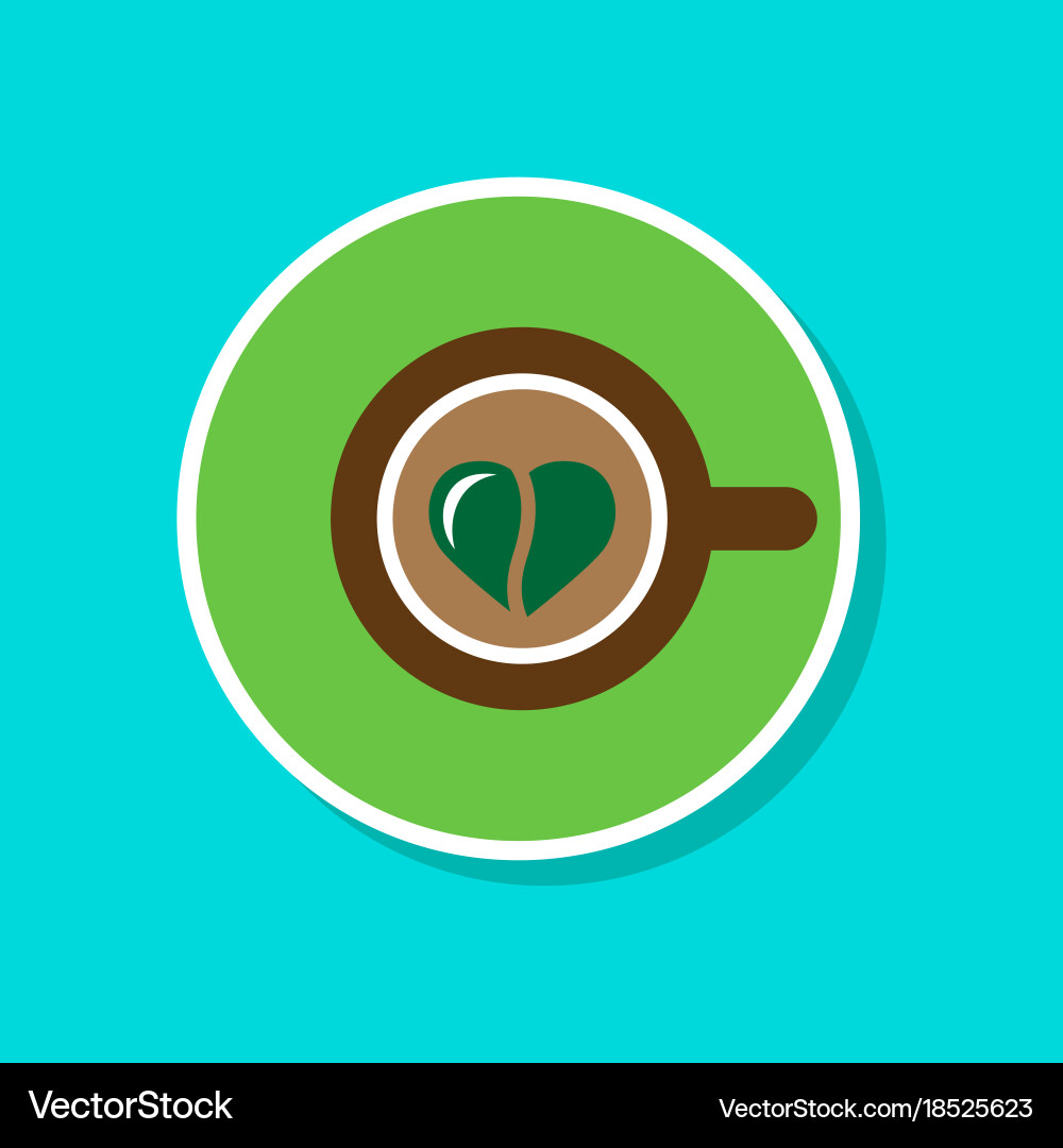 Paper sticker on stylish background cup coffee Vector Image