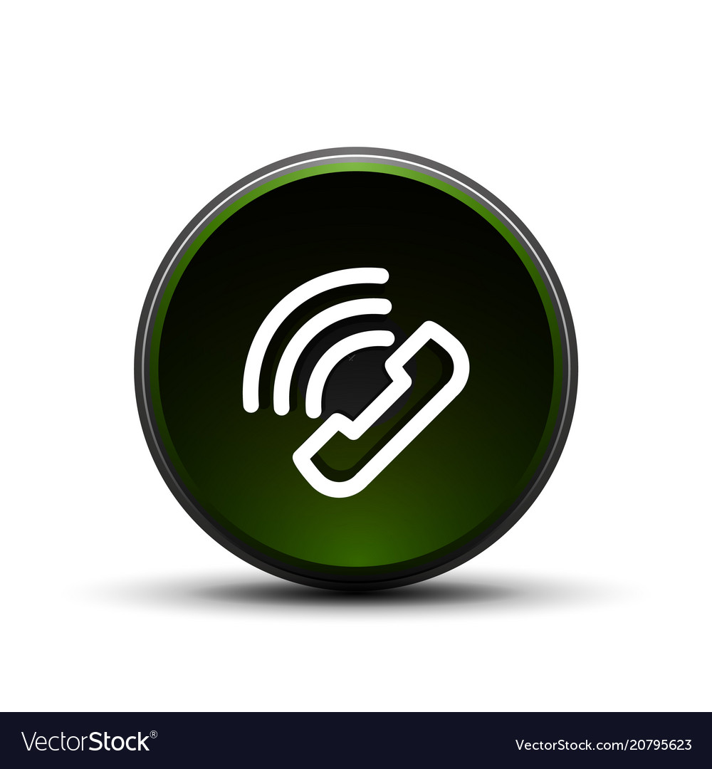 Phone button call support idea vector image Phone button call support idea