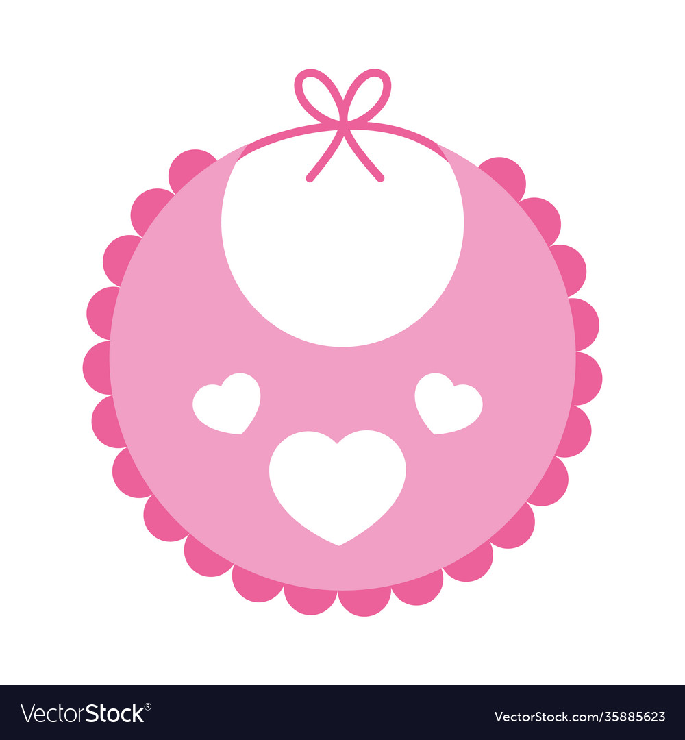 Pink baby bib icon colorful design Royalty Free Vector Image