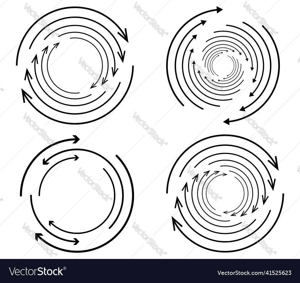 Random circular cycle arrow element spiral vector image Random circular cycle arrow element spiral