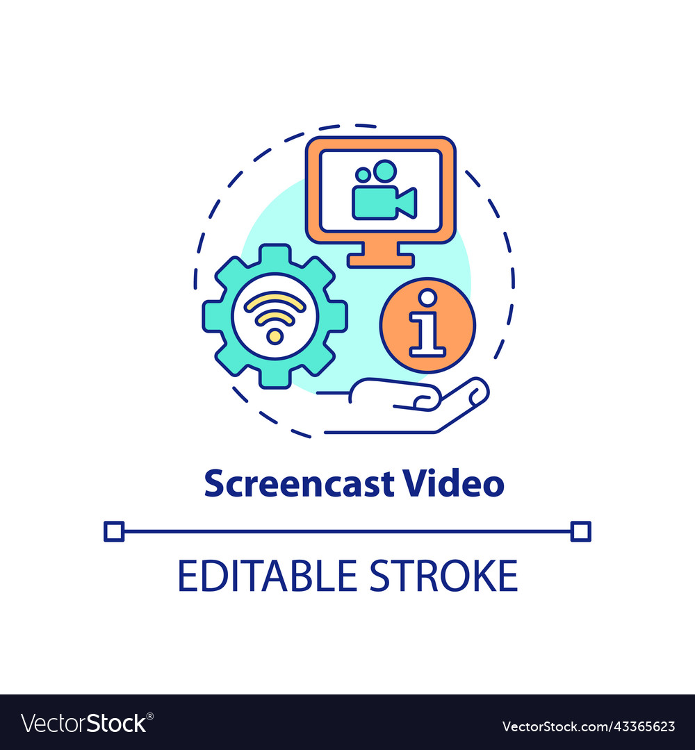 Screencast video concept icon Royalty Free Vector Image