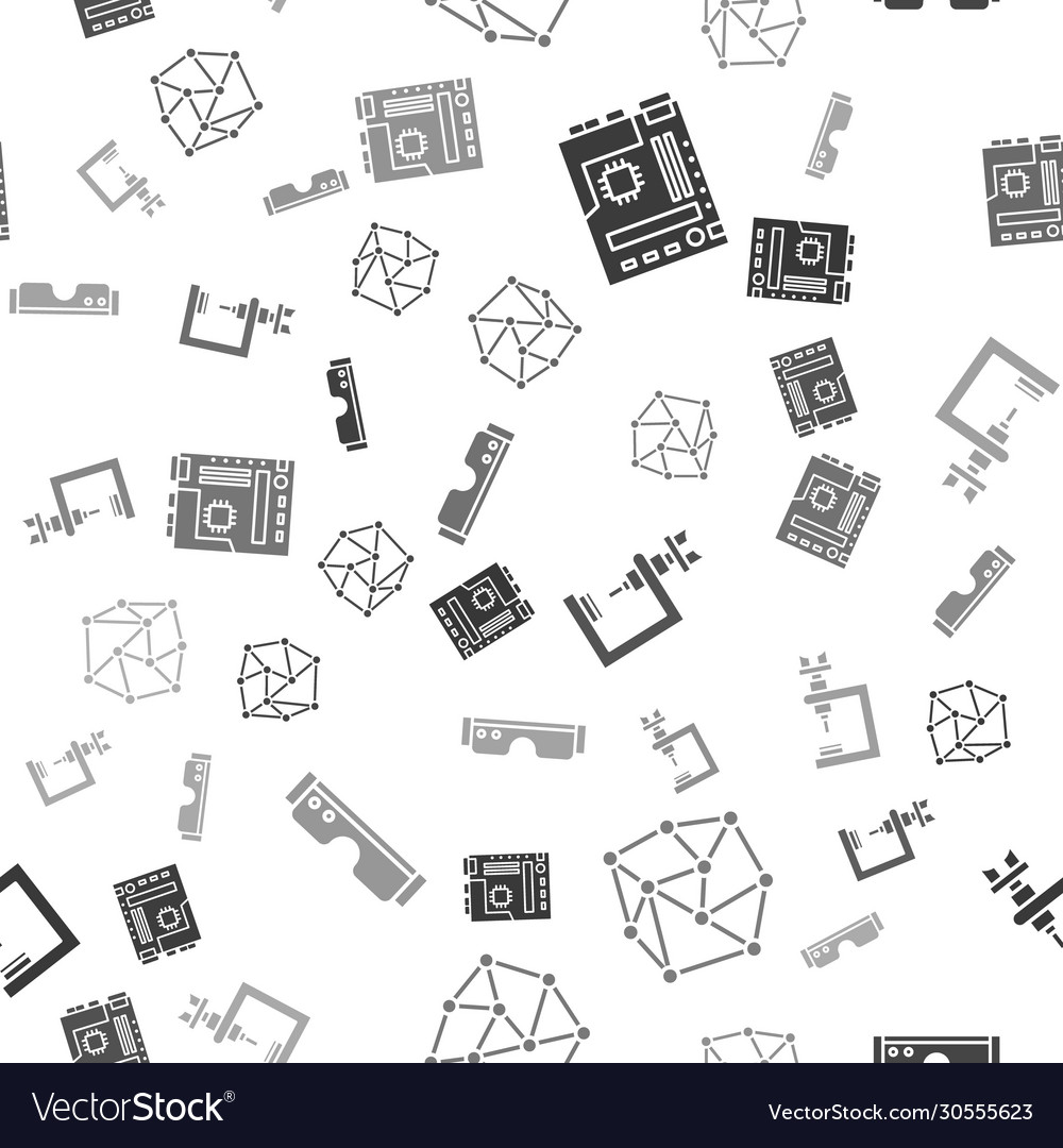 Set motherboard neural network microscope vector image Set motherboard neural network microscope