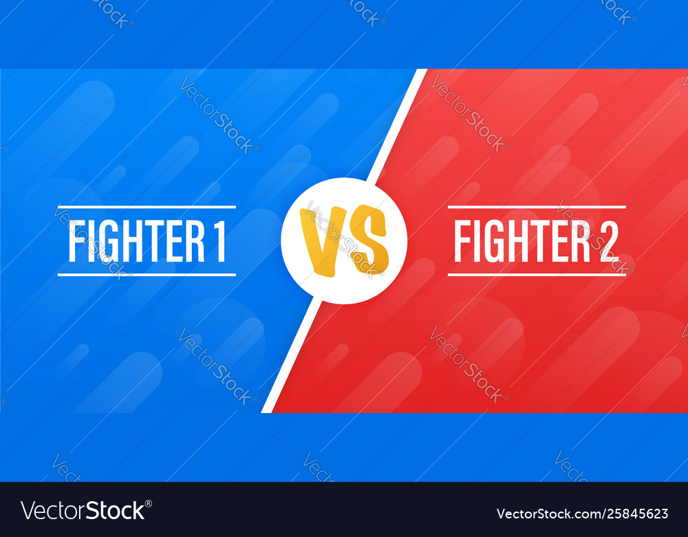 Vs Versus Blue And Red Comic Design Battle Banner Vector Image