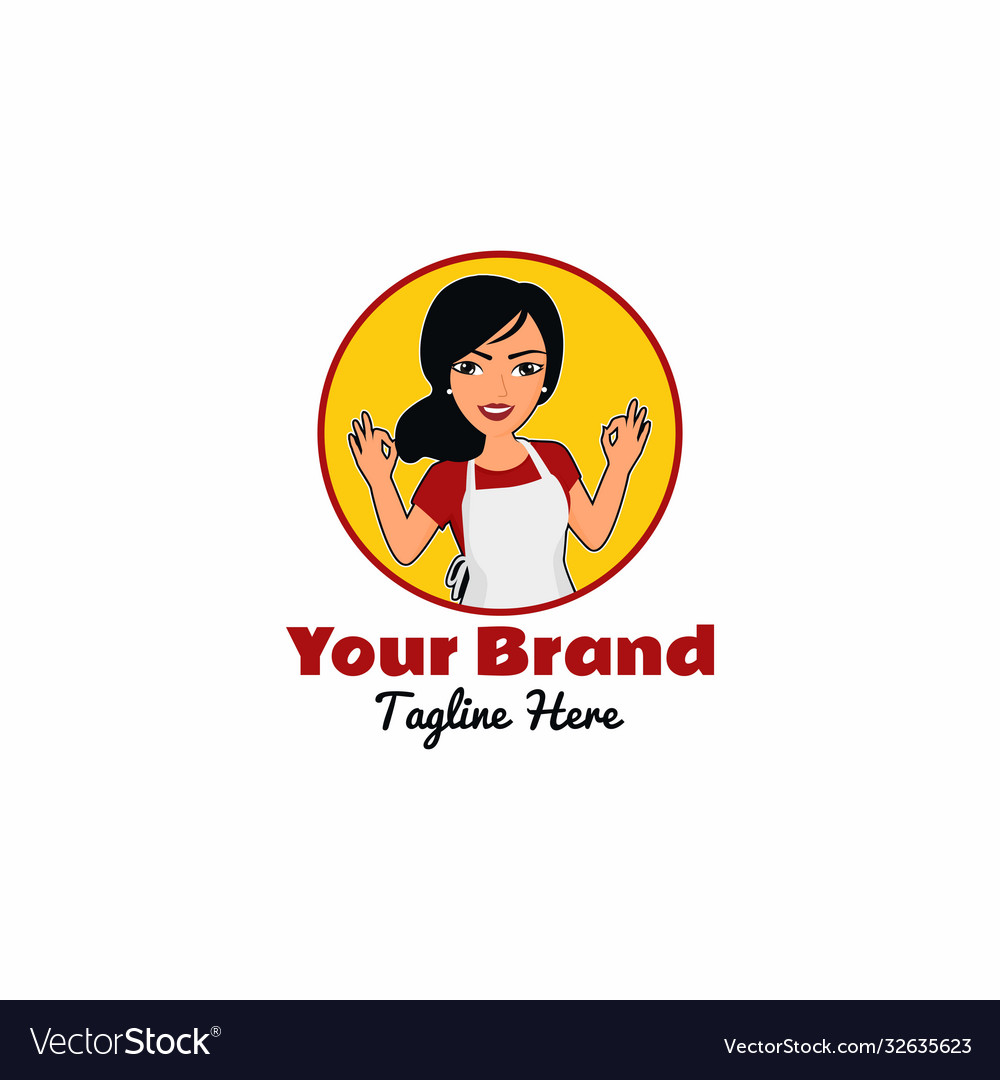 Woman Chef Cook Logo Royalty Free Vector Image