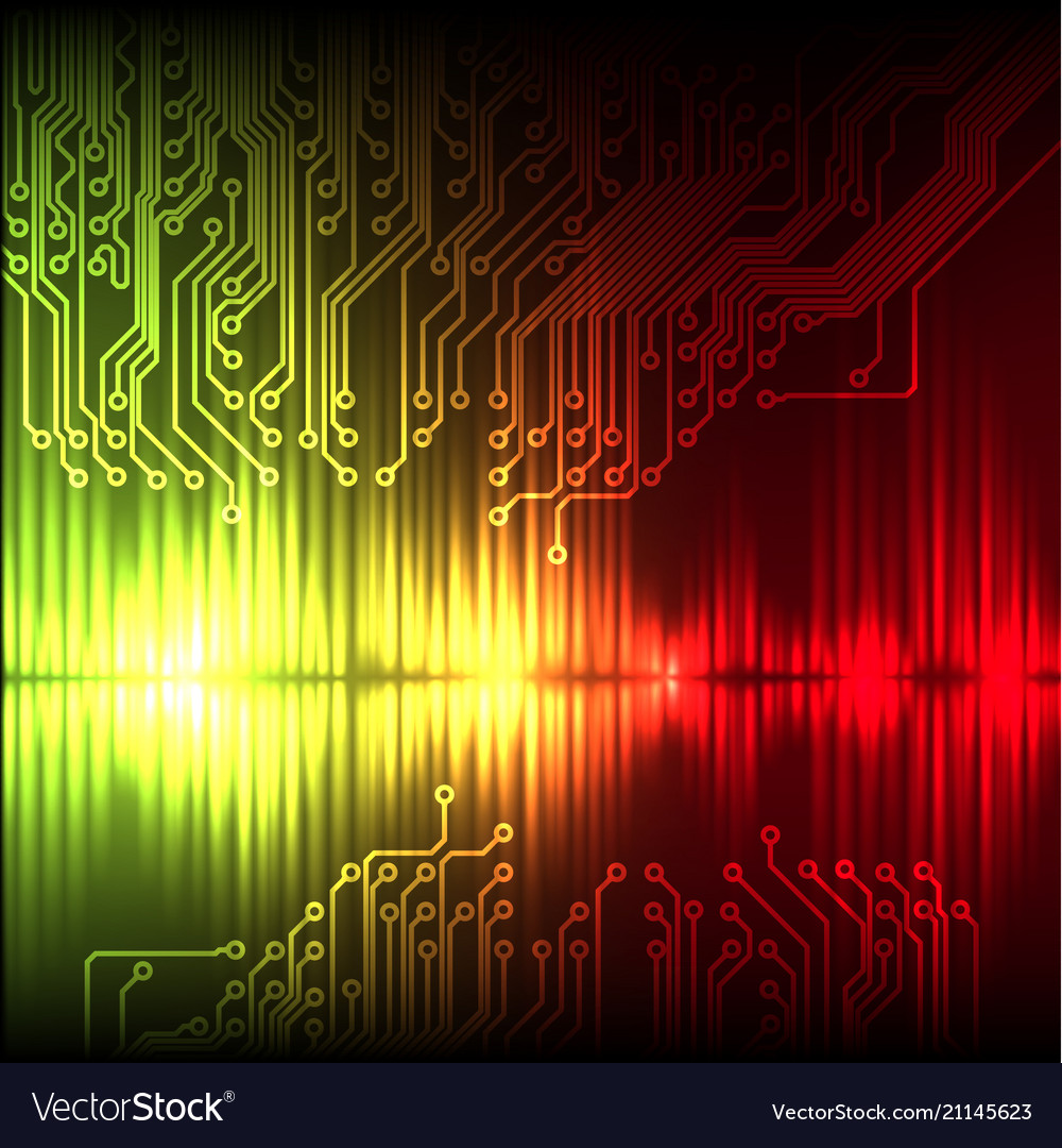 Yellow-red wave abstract equalizer and circuit