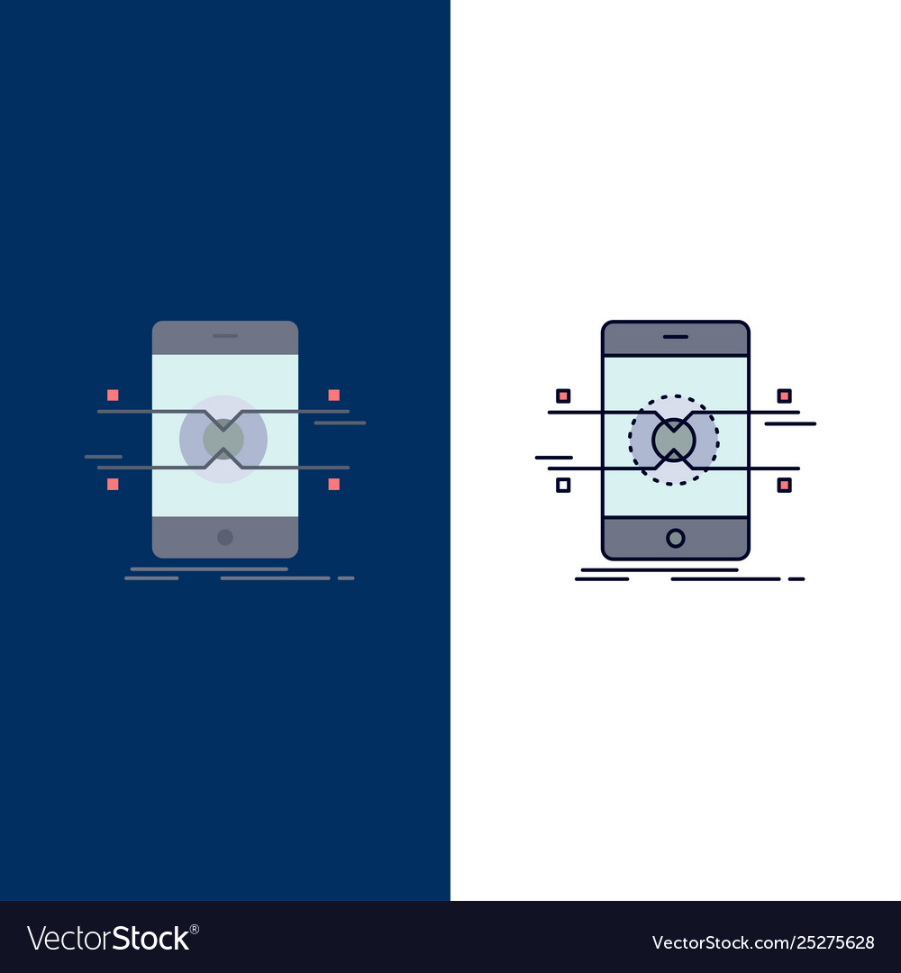Api interface mobile phone smartphone flat color vector image Api interface mobile phone smartphone flat color