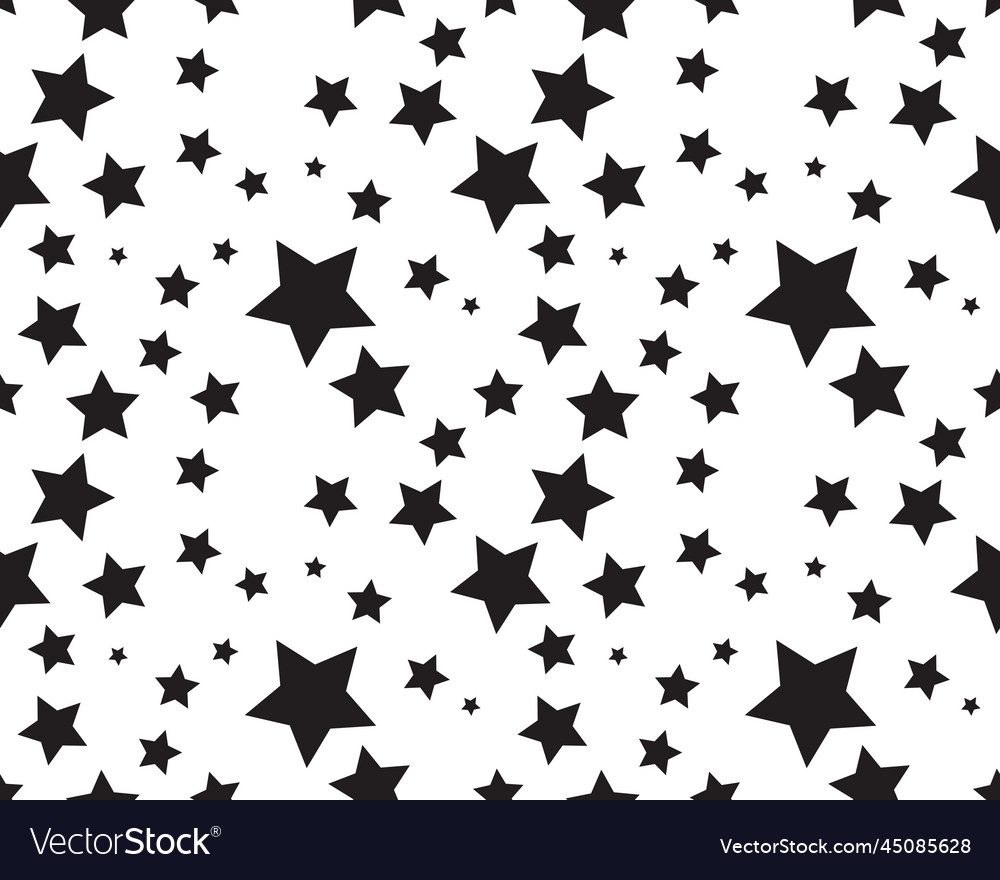 Black stars random sizes seamless Royalty Free Vector Image