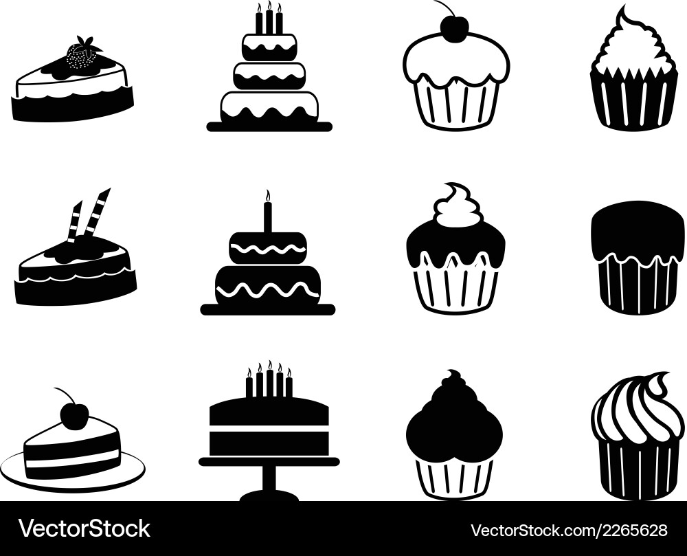 Cake Icon Set - Celebration & Dessert Vector Image