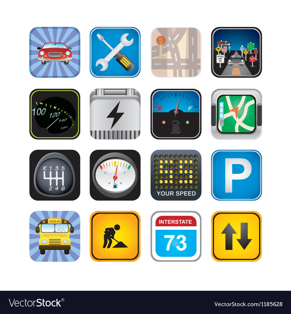 Car signs and icons Royalty Free Vector Image - VectorStock