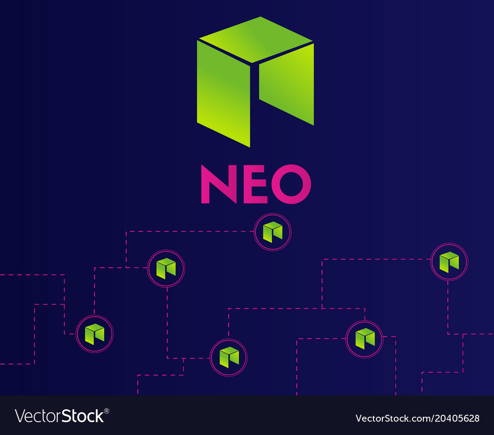 Cryptocurrency neo technology style background Vector Image