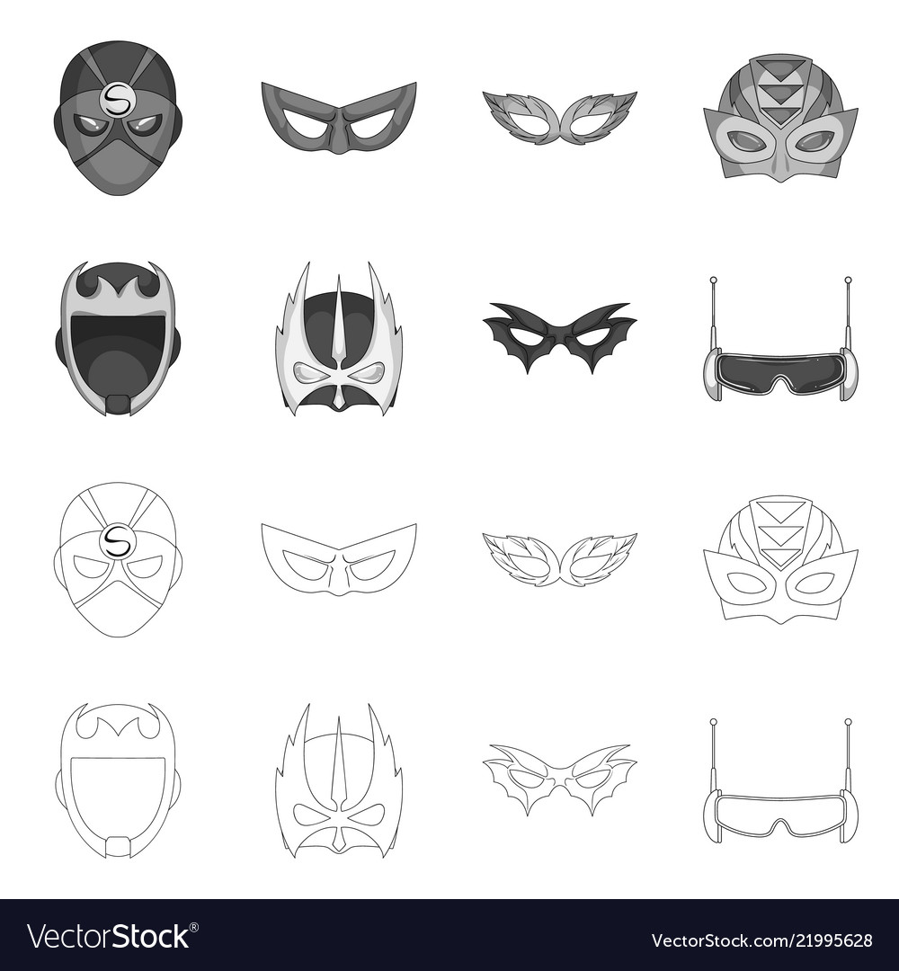 Design of hero and mask icon set