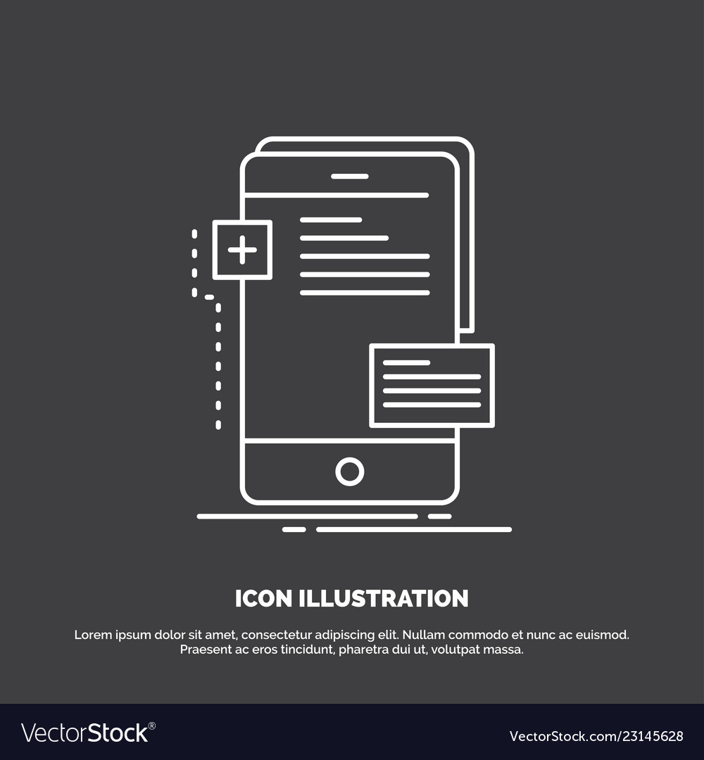 Frontend interface mobile phone developer icon vector image Frontend interface mobile phone developer icon