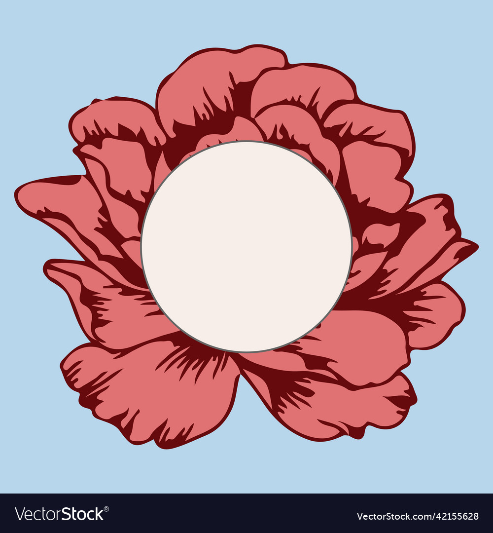 Greeting card frame with circle shaped text box vector image Greeting card frame with circle shaped text box