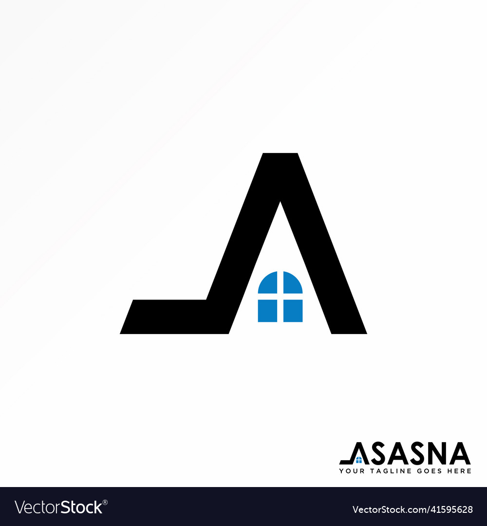 Letter a font with roof and window logo design Vector Image