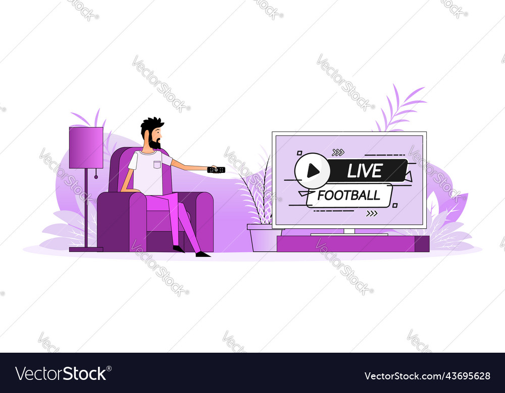 Man sits on the couch they switch channel Vector Image Man sits on the couch they switch channel