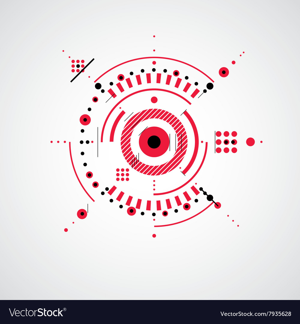 Mechanical scheme red engineering drawing