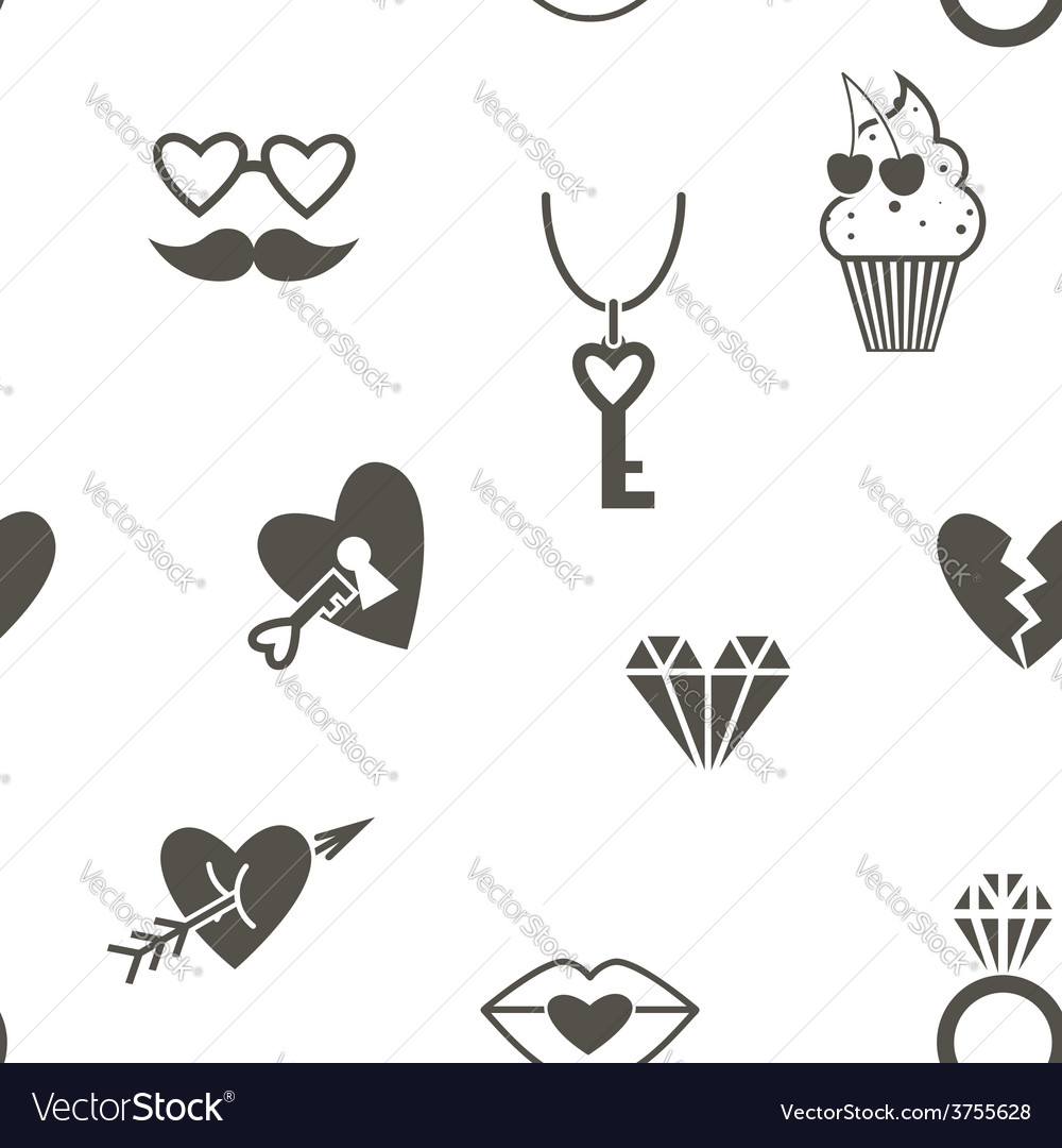 Romantic seamless with symbols of valentines day Vector Image